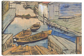 Obraz na płótnie Boats on a canal - Maurits Willem van der Valk