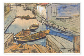 Wandbild Boote auf einem Kanal - Maurits Willem van der Valk