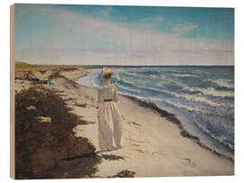 Wood print Lady at Karrebæksminde Beach, Zealand, 1898 - Laurits Andersen Ring
