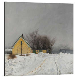 Alubild Nebeliger Wintertag, tiefer Schnee, 1910