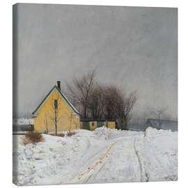 Tableau sur toile Foggy Winter Day, Deep Snow, 1910 - Laurits Andersen Ring