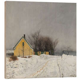 Cuadro de madera Foggy Winter Day, Deep Snow, 1910 - Laurits Andersen Ring