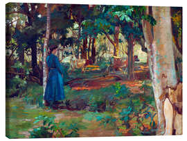 Stampa su tela Fetching the cows - James Fraser Scott, 1911