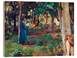 Puutaulu Fetching the cows - James Fraser Scott, 1911