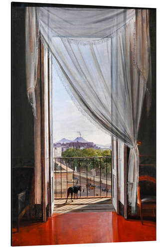 Cuadro de aluminio View of Naples through a window