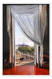 Wall print View of Naples through a window - Franz Ludwig Catel