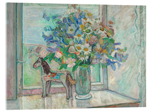 Quadro em acrílico Flowers and Horses - Oluf Wold-Torne