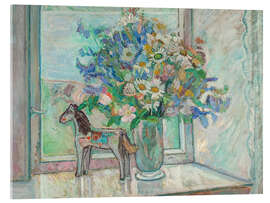 Quadro em acrílico Flowers and Horses - Oluf Wold-Torne