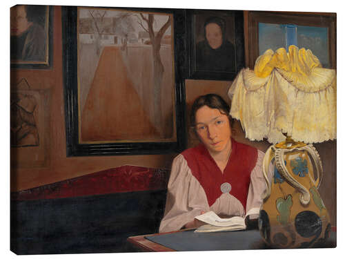 Canvas print The Artist's Wife by Lamplight, 1898