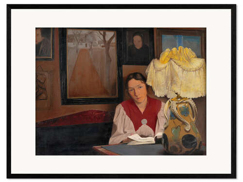 Framed art print The Artist's Wife by Lamplight, 1898
