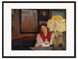 Framed art print The Artist's Wife by Lamplight, 1898