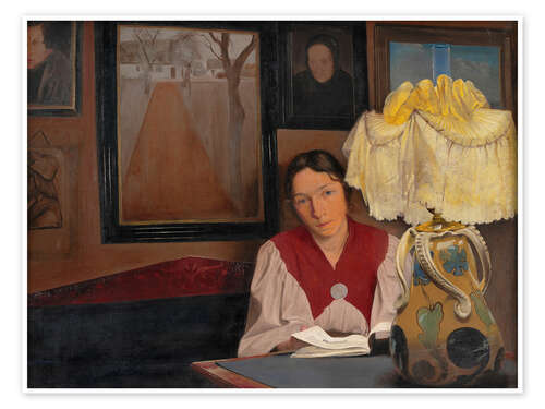 Poster The Artist's Wife by Lamplight, 1898