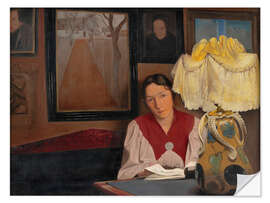 Muursticker The Artist's Wife by Lamplight, 1898