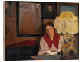 Wood print The Artist's Wife by Lamplight, 1898