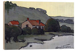 Quadro de madeira Homestead, Lake Wakatipu, Queenstown - Clas Edvard Fristrom