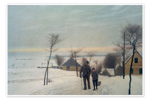 Poster Hazy winter day in Vinderød, 1901