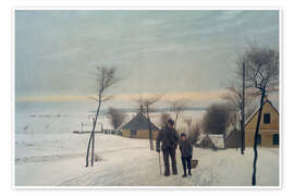 Wall print Hazy winter day in Vinderød, 1901 - Laurits Andersen Ring