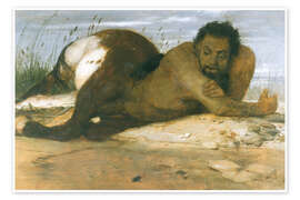 Reprodução Centaur watching the fish - Arnold Böcklin