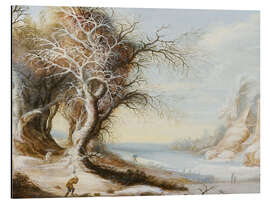 Quadro em alumínio Winter Landscape with a Lumberjack - Gysbrecht Leytens