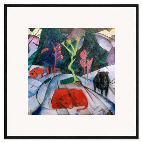Impresión de arte enmarcada Bison in winter, 1913