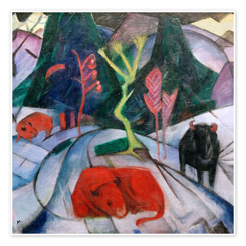 Poster Bison in winter, 1913