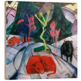 Wood print Bison in winter, 1913 - Franz Marc