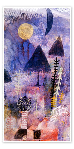 Poster Garden at Night (Moon and Shadow Mushrooms), 1918