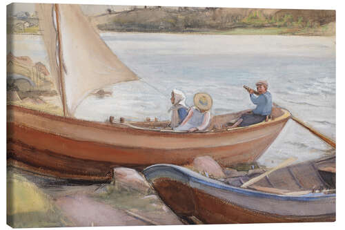 Canvas print Stockholm, Boats on the beach