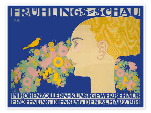 Poster Frühlings-Schau im Hohenzollern-Kunstgewerbehaus, 1914