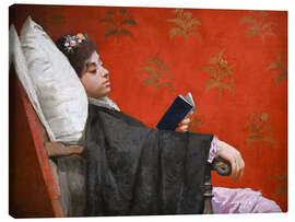 Canvas print Reclining woman reading - Gioacchino Toma