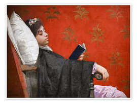Wall print Reclining woman reading - Gioacchino Toma
