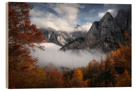 Holzbild Herbst im Triglav Nationalpark, Slowenien - Martin Podt