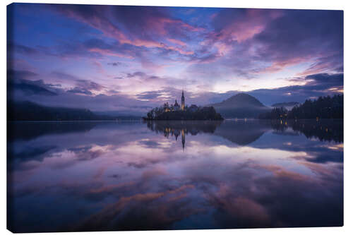 Lienzo Lake Bled at sunrise, Slovenia