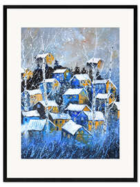 Gerahmter Kunstdruck Verschneite Landschaft