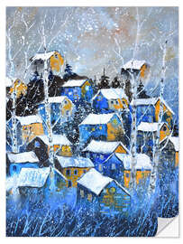 Wandsticker Verschneite Landschaft