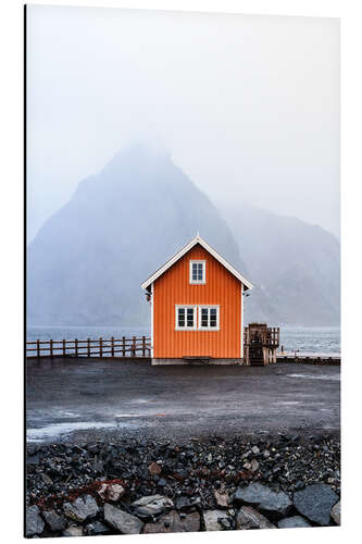 Aluminium print The Red House, Lofoten
