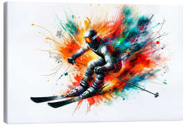 Leinwandbild Skifahrer mit voller Geschwindigkeit II - nobelart