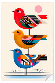 Vinilo para la pared Three birds - nobelart