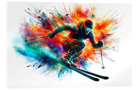 Acrylglasbild Skifahrer mit voller Geschwindigkeit I - nobelart