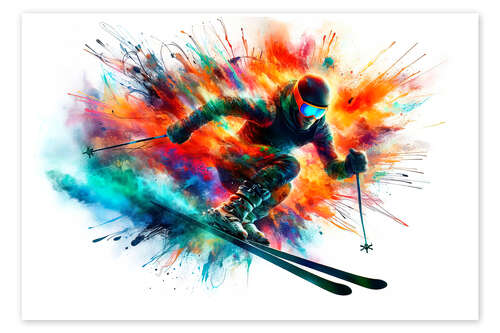 Plakat Skier at full speed I