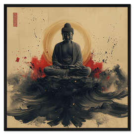 Gerahmter Kunstdruck Buddha-Meditation