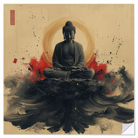 Muursticker Buddha meditation