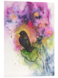 Acrylglasbild Meditation mit Amsel