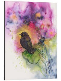 Tableau en aluminium Meditation with Blackbird - Zaira Dzhaubaeva
