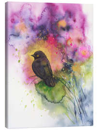 Leinwandbild Meditation mit Amsel