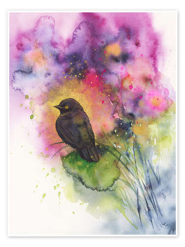 Póster Meditation with Blackbird