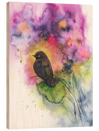 Obraz na drewnie Meditation with Blackbird