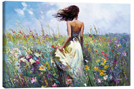 Canvastavla Colourful Wildflowers in Bloom - Leon Devenice