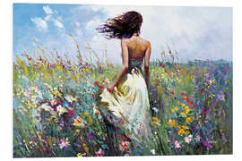 Hartschaumbild Bunte Wildblumen in voller Blüte