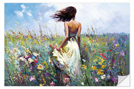 Wandsticker Bunte Wildblumen in voller Blüte